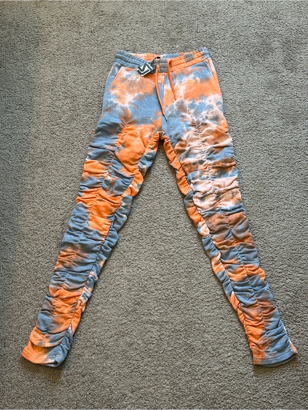 NWT Shane Justin Tie Dye Scrunched Sweat Pants